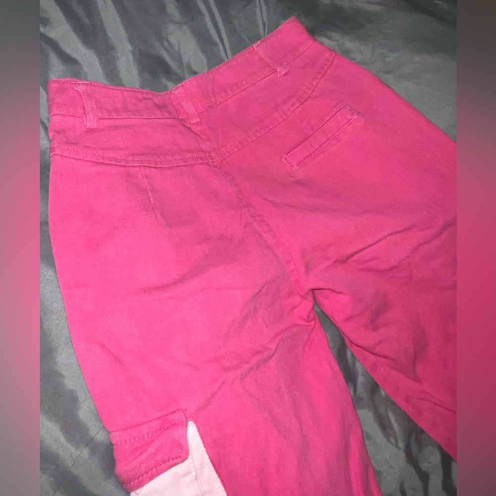 Hot pink cargo jeans đź’ž - Picture 4 of 5